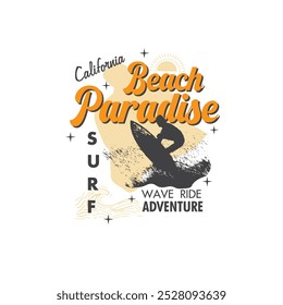 Beach Paradise Surf enjoy the weekend typography summer graphic tee design