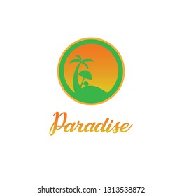 Beach Paradise Vector Logo