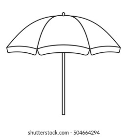 Beach parasol icon. Line illustration of beach parasol vector icon logo isolated on white background