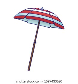 beach parasol icon over white background, vector illustration
