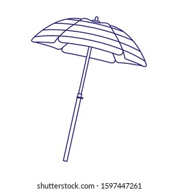 beach parasol icon over white background, flat design, vector illustration