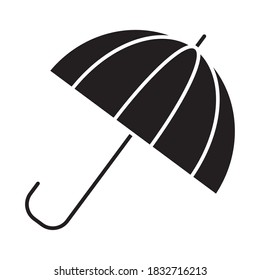 beach parasol icon over white background, silhouette style, vector illustration