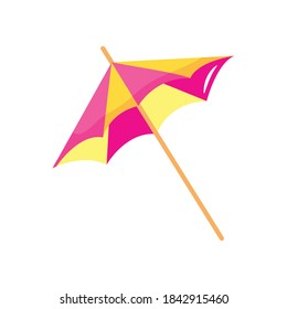 beach parasol icon over white background, flat style, vector illustration