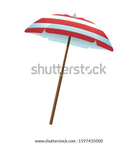 beach parasol icon over white background, colorful design, vector illustration