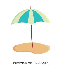beach parasol on white background