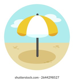 Beach parasol vector isolated icon. Summer sign. Graph symbol for travel and tourism web site and apps design, logo, app, UI