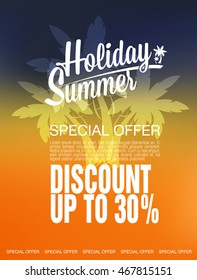 Beach party background. Vector Illustration poster summer time