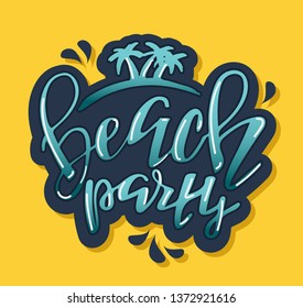 Beach Party Bar - cute lettering banner Label Art