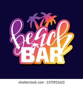 Beach Party Bar - cute lettering banner Label Art