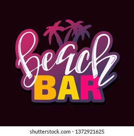 Beach Party Bar - cute lettering banner Label Art