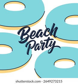 Beach Party. Design for beach invitations, party banners, or seasonal promotions.