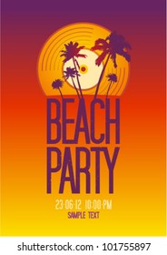 Beach Party design template with place for text.