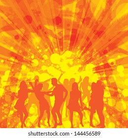 Beach Party design template sunset background