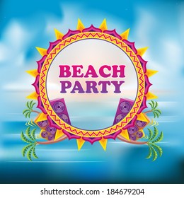 Beach party flyer background vector illustration