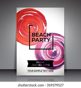 Beach Party Flyer Template Vector Background