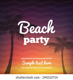 Beach Party Flyer - Vector Design