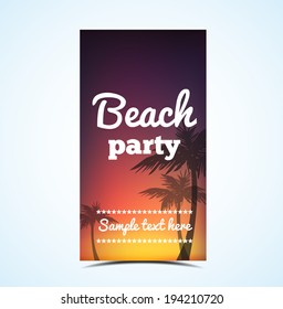 Beach Party Flyer - Vector Design