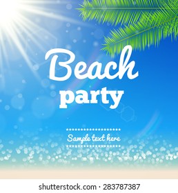 Beach Party Flyer - Vector Design