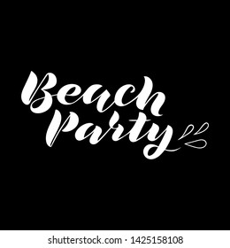 Beach Party Handwritten Lettering Isolated On Stock Vector (Royalty ...