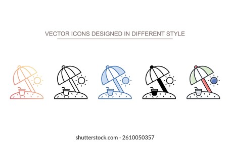 Beach Party icon design with white background stock illustration