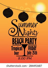 Beach party invitation design