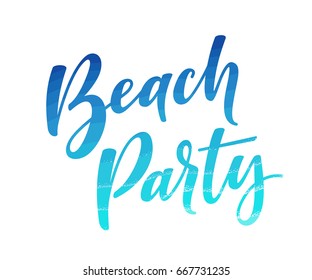 Beach party lettering. Retro vector letters with sea waves. Typography design element for invitation, banner, card, poster, flyer, print