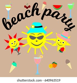 beach party, music festival,flayer design on a background.