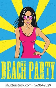 Beach Party Poster. Vector Illustration