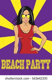 Beach Party Poster. Vector Illustration