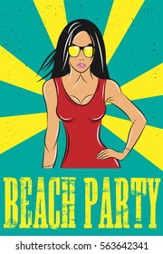 Beach Party Poster. Vector Illustration