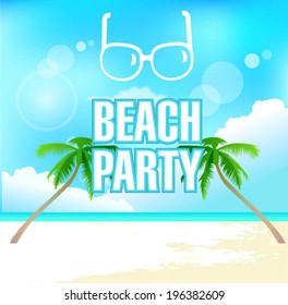 beach party with seascape