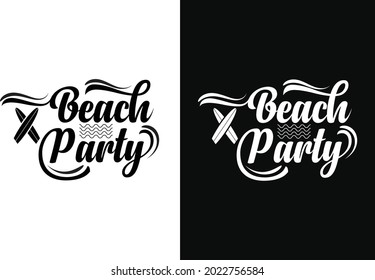 Beach party typography design template