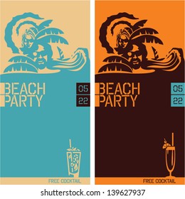 Beach Party. Beach Party Vector Flyer.