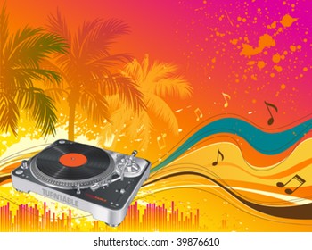 Beach party - Vector musical background