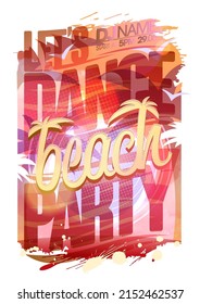 Beach party invitation? web banner or flyer poster design template