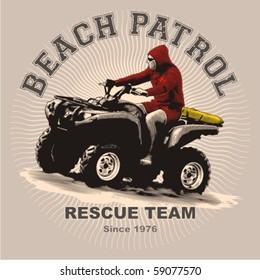 Beach Patrol On Atv Print And Application