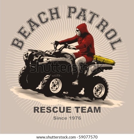 Beach patrol on atv print and application