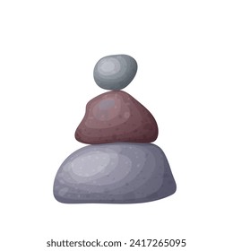 Beach pebble stone set. Hand drawn smooth stone of different shape. Organic rick from river landscape, speck shape. Vector illustration isolated on white background