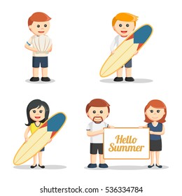 beach people set illustration design