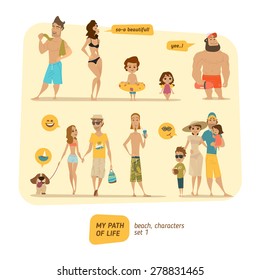 Beach People Vector Illustration