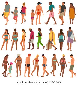 Beach People Vector Illustration