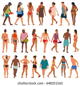 Beach people vector illustration