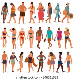 Beach people vector illustration