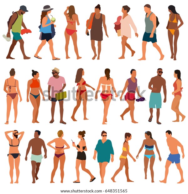 Beach People Vector Illustration Stock Vector (Royalty Free) 648351565