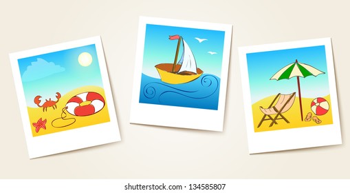 beach photo cards eps10
