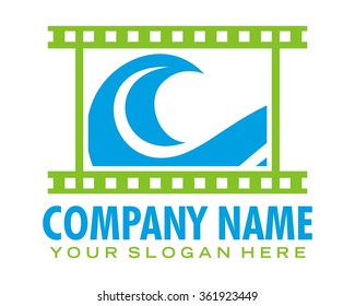 beach photograph logo icon vector