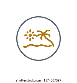 beach picnic icon design template illustration