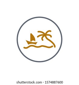 beach picnic icon design template illustration