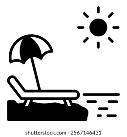Beach Picnic Icon Element For Design
