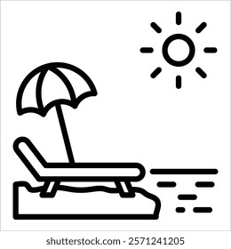 Beach Picnic Icon Element For Design